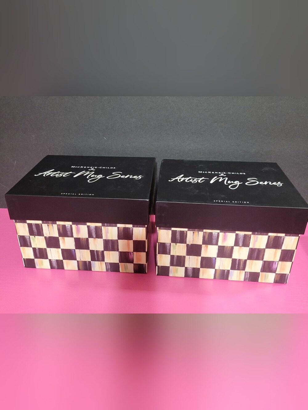 MacKenzie-Childs Set Of 2 EMPTY Artist Mug Series Boxes (1569)